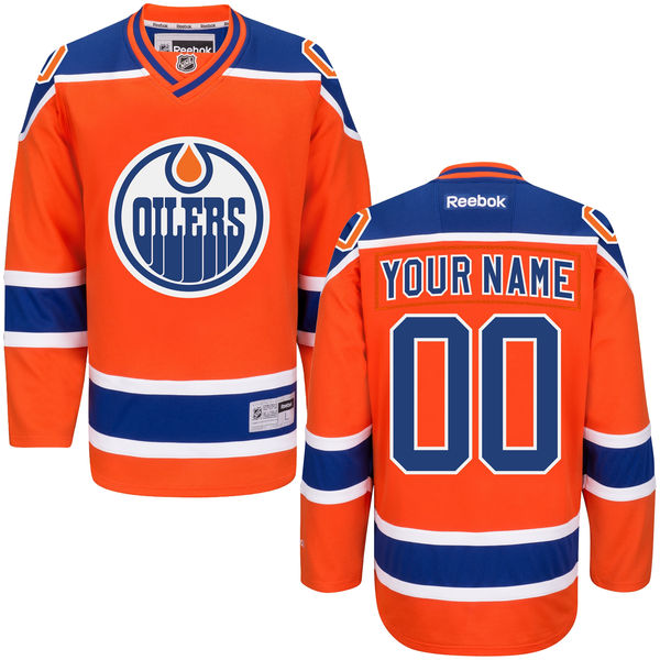 Womens Edmonton Oilers Reebok Orange Custom Premier Alternate Jersey